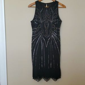 Romeo & Juliet beaded dress w/ fringe